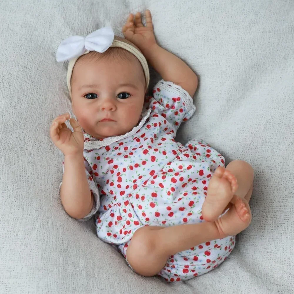 🆕16nch Weighted Cloth Body Newborn Baby Poseable Limbs Open Eyes Reborn Girl